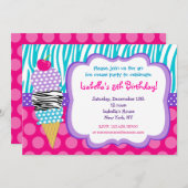 Einladungen zur Eiscreme zum Geburtstag (Vorne/Hinten)