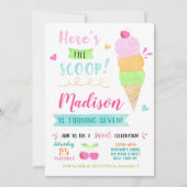 Einladungen zur Eiscreme zum Geburtstag (Vorderseite)