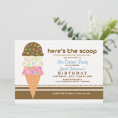 Einladungen zur Eiscreme zum Geburtstag (Stehend Vorderseite)