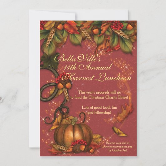 Einladungen zur Ernte im Herbst (Rückseite)