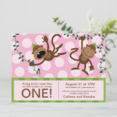 Einladungen zur ersten Geburtstagspartei der Zwill (Stehend Vorderseite)