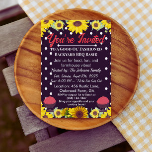 Einladungen zur Farmhausparty – Grill- & BBQ-Schwe