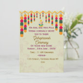 Einladungen zur Feier Grihapravesh (Stehend Vorderseite)