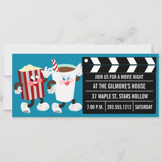 Einladungen zur Filmnacht (Aquamarin) (Vorderseite)
