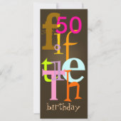 Einladungen zur fünfzigsten Geburtstagspartei (Vorderseite)