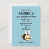 Einladungen zur Geburtstagsfeier der niedlichen Hu (Rückseite)