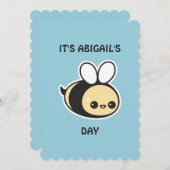 Einladungen zur Geburtstagsfeier der niedlichen Hu (Vorne/Hinten)