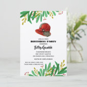 Einladungen zur Geburtstagsfeier der Vintagen Lady (Stehend Vorderseite)