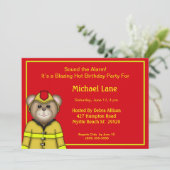 Einladungen zur Geburtstagspartei des Feuerwehrman (Stehend Vorderseite)