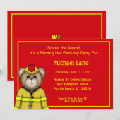 Einladungen zur Geburtstagspartei des Feuerwehrman (Vorne/Hinten)