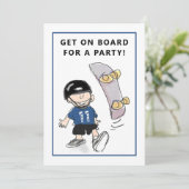 Einladungen zur Geburtstagspartei durch Skateboard (Stehend Vorderseite)