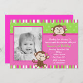 Einladungen zur Geburtstagspartei von Affen (Vorne/Hinten)