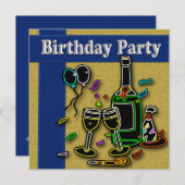 Einladungen zur Geburtstagspartei von Erwachsenen (Vorne/Hinten)