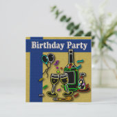 Einladungen zur Geburtstagspartei von Erwachsenen (Stehend Vorderseite)