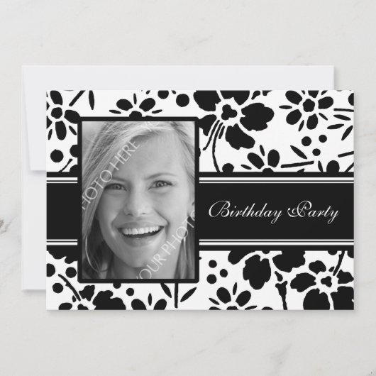 Einladungen zur Geburtstagspartei von Foto (Vorderseite)