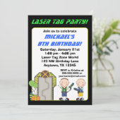 Einladungen zur Geburtstagspartei von Laser Tag (Stehend Vorderseite)
