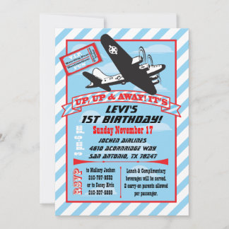 Einladungen zur Geburtstagspartei von Retro Airpla