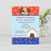 Einladungen zur Geburtstagspartei von Welpen (Stehend Vorderseite)