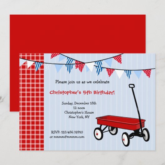 Einladungen zur Geburtstagsparty (Vorne/Hinten)