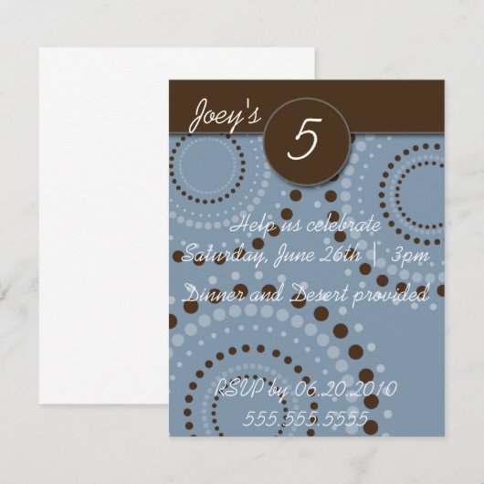 Einladungen zur Geburtstagsparty (Vorne/Hinten)