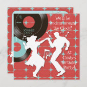 Einladungen zur Geburtstagsparty der 1950er Jahre (Vorne/Hinten)