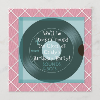 Einladungen zur Geburtstagsparty der 1950er Jahre