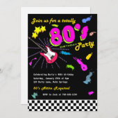 Einladungen zur Geburtstagsparty der 80er Jahre (Vorne/Hinten)