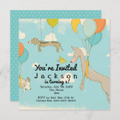 Einladungen zur Geburtstagsparty illustrierter Kin (Vorne/Hinten)