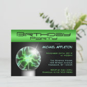 Einladungen zur Geburtstagsparty im grünen Plasma- (Stehend Vorderseite)