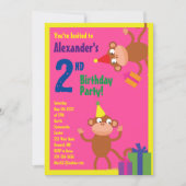 Einladungen zur Geburtstagsparty von Affen-Kid (Vorderseite)