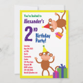 Einladungen zur Geburtstagsparty von Affen-Kid (Vorderseite)