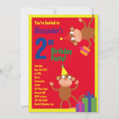 Einladungen zur Geburtstagsparty von Affen-Kid (Vorderseite)