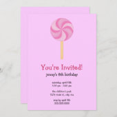 Einladungen zur Geburtstagsparty von Lollipop (Vorne/Hinten)