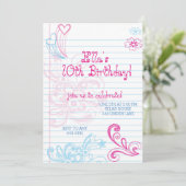 Einladungen zur Geburtstagsparty von Tween Teenage (Stehend Vorderseite)