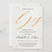 Einladungen zur Gold Weihnachts-Engagement-Partei (Vorderseite)