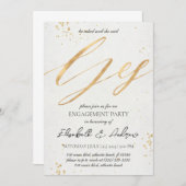 Einladungen zur Gold Weihnachts-Engagement-Partei (Vorne/Hinten)