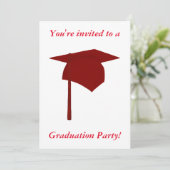 Einladungen zur Graduation Party, Red Cap & Tassel (Stehend Vorderseite)