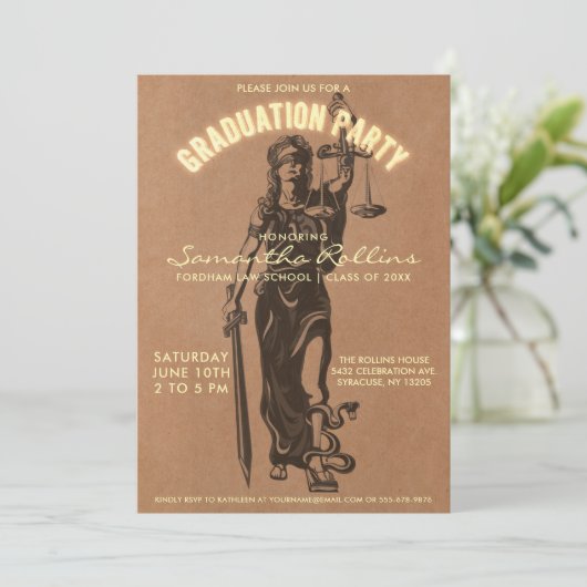 Einladungen zur Graduiertengruppe | Lady Justice (Stehend Vorderseite)