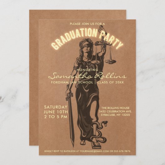 Einladungen zur Graduiertengruppe | Lady Justice (Vorne/Hinten)