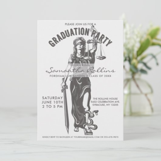 Einladungen zur Graduiertengruppe | Lady Justice (Stehend Vorderseite)