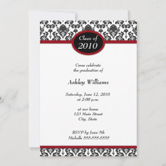 Einladungen zur Graduierung von Schwarzen Damast