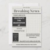 Einladungen zur Graph Paper Newspaper Graduation P (Vorderseite)