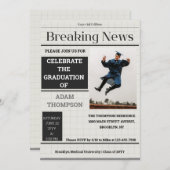 Einladungen zur Graph Paper Newspaper Graduation P (Vorne/Hinten)