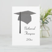 Einladungen zur Gray Black Graduation Cap and Tass (Stehend Vorderseite)