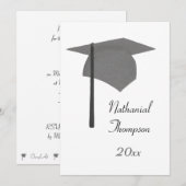 Einladungen zur Gray Black Graduation Cap and Tass (Vorne/Hinten)