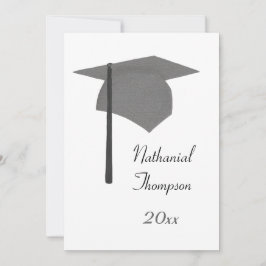 Einladungen zur Gray Black Graduation Cap and Tass