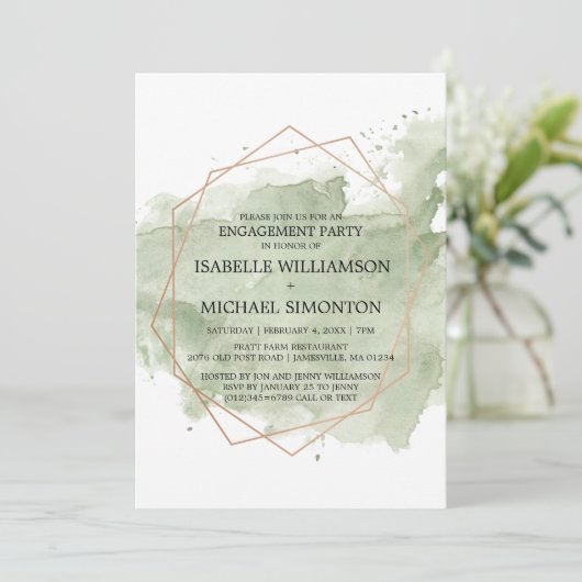 Einladungen zur Gruppe "Grüne Wasserfarbe" (Stehend Vorderseite)