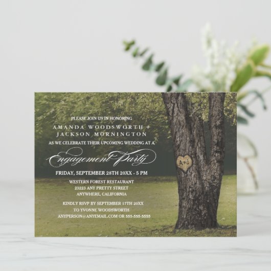 Einladungen zur Gruppe "Oak Tree Initials" (Stehend Vorderseite)