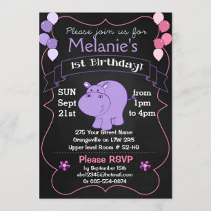Einladungen zur Hippo Birthday Party