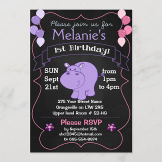 Einladungen zur Hippo Birthday Party